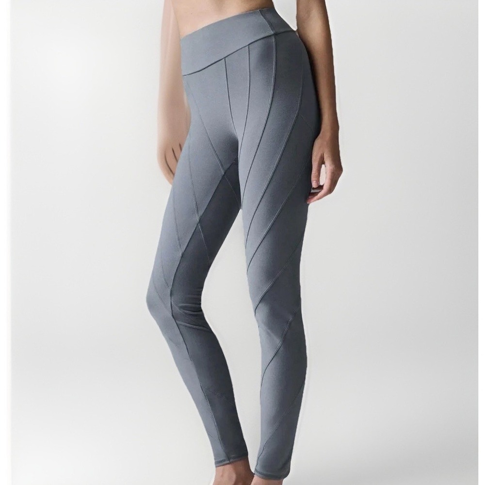 ALO YOGA Soft High-Waist Sunray Leggings Steel Grey Size S Yoga Pilates Gym Run